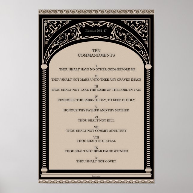 Poster Dix commandements sur Parchment Arch Scroll Art Dé (Devant)