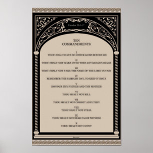 Poster Dix commandements sur Parchment Arch Scroll Art Dé