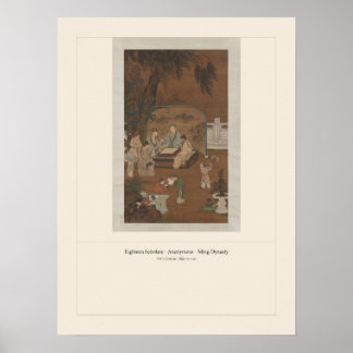 Poster Dix-huit Sages - Anonyme, Dynastie Ming