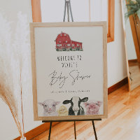 DIXIE Grange rouge Baby shower animal de ferme Bie