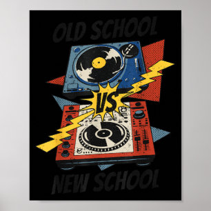 Poster DJ Ancien vs Nouvelle École Vinyle Platine Disque