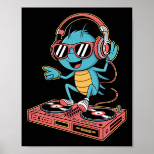 Poster Dj Cricket Fait Tourner La Musique Ambiance De Fêt