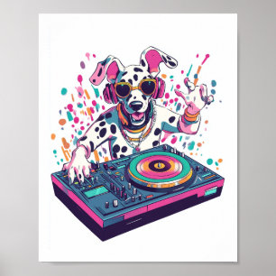 Poster DJ Dalmatien � Soirée EDM Rave Chien
