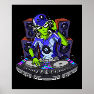 Poster DJ de musique Alien