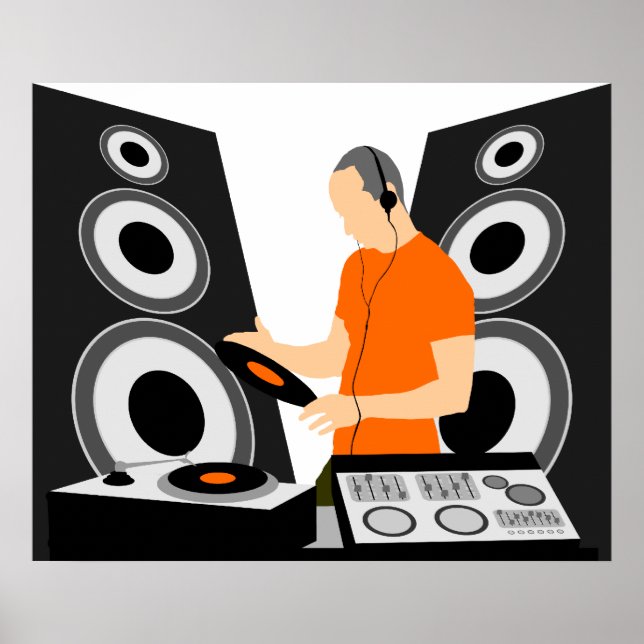 Poster DJ En Vinyle De Tournage Sur Les Pont (Devant)