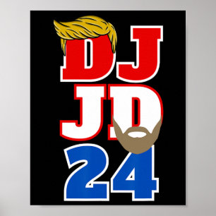 Poster Dj Jd 24 Cheveux Trump Barbe Vance 2024 Républicai