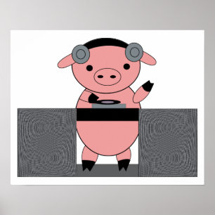 Poster DJ Piggy Pig