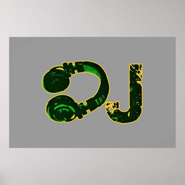 Poster DJ pour murs, jouer de la musique (Devant)