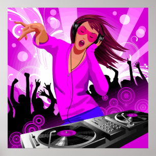 Poster DJ Raver Chick