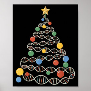 Poster Dna Helix sapin de Noël Scientifique Biologie Scie