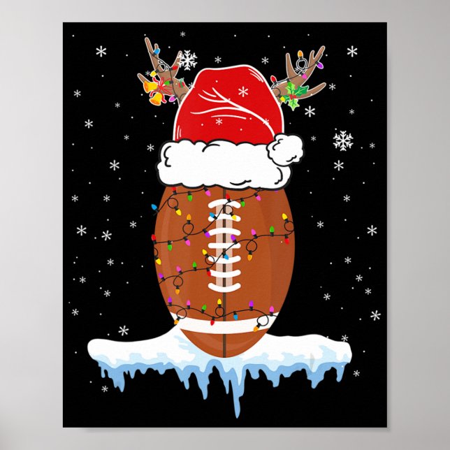 Poster Do Christmas Football Santa Hat Merry Xmas Footbal (Devant)