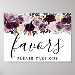 Poster do-it-yourself Abordable Violet Rose Floral Mariag