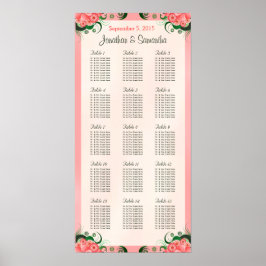 Poster do-it-yourself Hibiscus rose 15 tables Mariages Ca