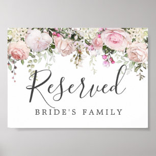 Poster do-it-yourself Rose Rustique Blanc Floral Mariage 