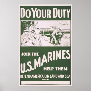 Poster Do Your Duty - Rejoignez les Marines des États-Uni