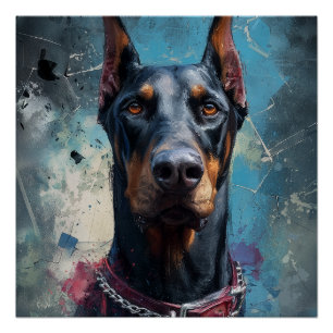 Poster Doberman – Force et Loyauté