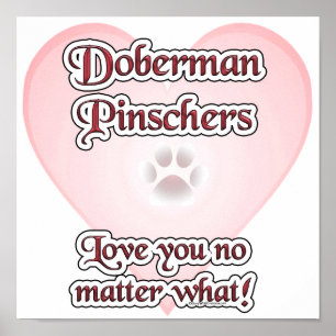 Poster Doberman Pinscher Love, Love Doberman, Love dobie