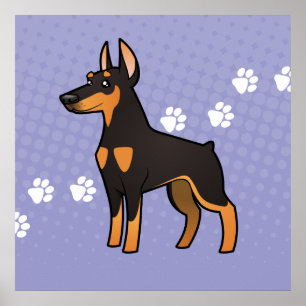 Poster Doberman Pinscher (oreilles pointues)