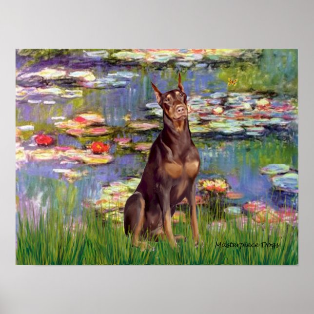 Poster Doberman Pinscher (rouge) - Lys 2 (Devant)
