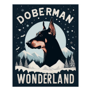 Poster Doberman Wonderland - Thème Amoureux des chiens en