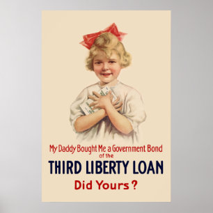 Poster d'obligations de Little Girl WW1