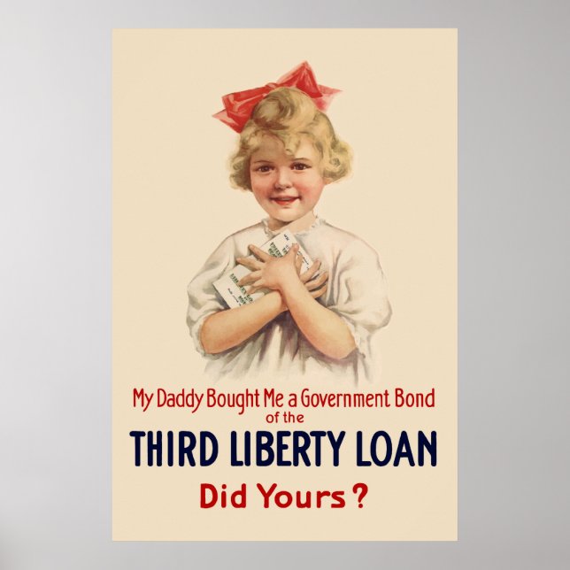 Poster d'obligations de Little Girl WW1 (Devant)