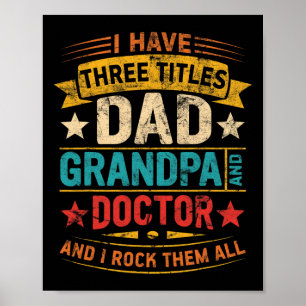 Poster Docteur Grand-Père Pour Hommes Drôle Docteur Papa 