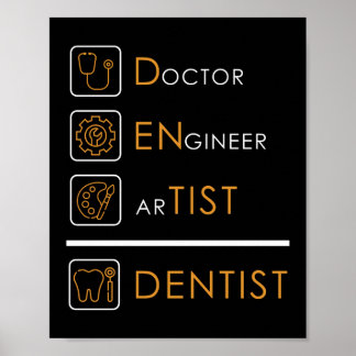 Poster Docteur ingénieur Artiste Dentiste Dental Assistan