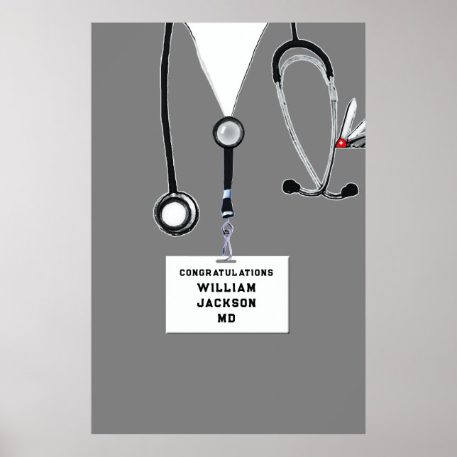 Poster Docteur Médicale de l'école fête de diplôme (Devant)