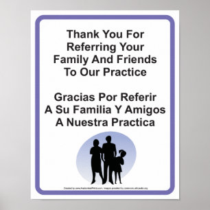 Poster Doctor Office Patient Referral Wall Sign