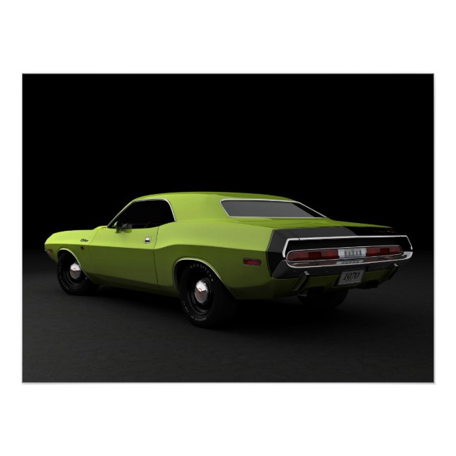 Poster Dodge Challenger R/T 1970 - Lumière de chaux (Devant)