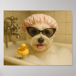 Poster dog cute bathroom decor funny 