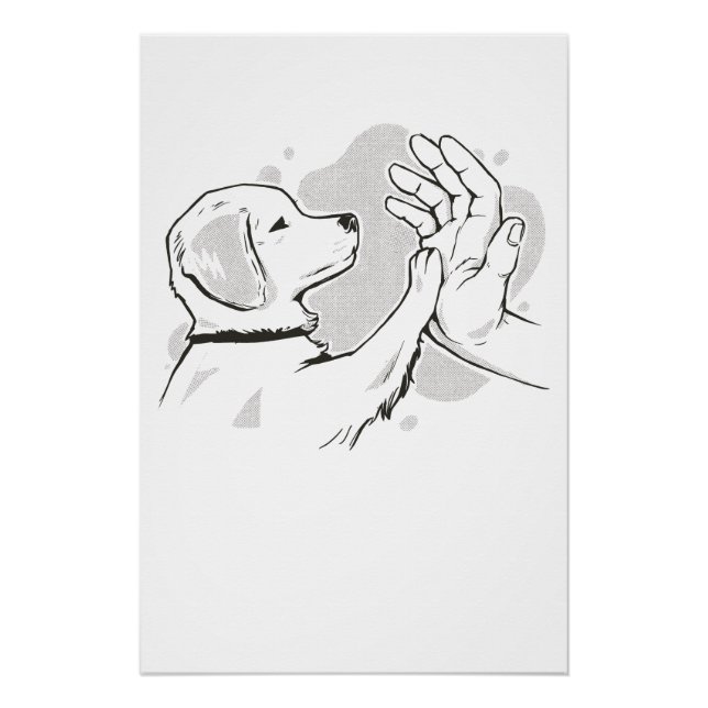 Poster Dog high five (Devant)