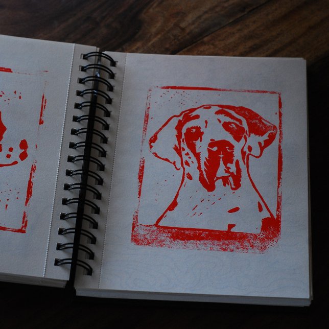 Poster Doggenposter Esra Moderne (Real linocut print as entry art for this digital version!)