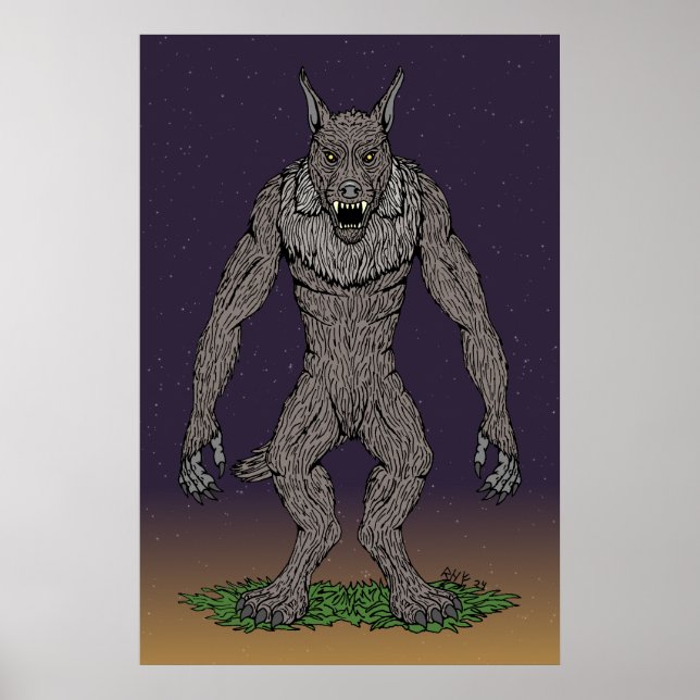 Poster Dogman Cryptid ou Werewolf (Devant)