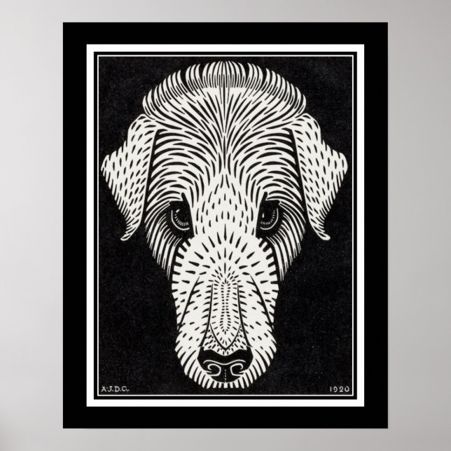 Poster "Dogs Head" vers 1920 par Julie de Graag (Devant)