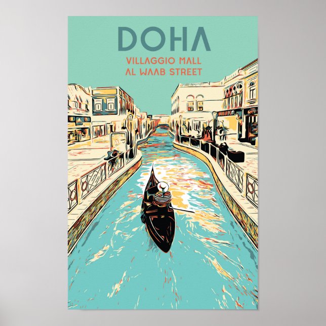 Poster Doha Village Mall illustration Qatar (Devant)