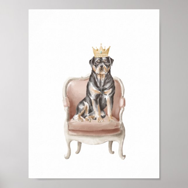 Poster Doigt Rottweiler portant l'affiche de la Couronne  (Devant)
