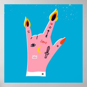 Poster doigts de feu Abstraits
