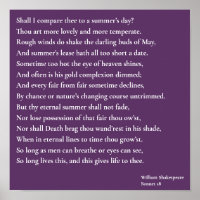 Dois-je te comparer à un jour d'été ? sonnet 18