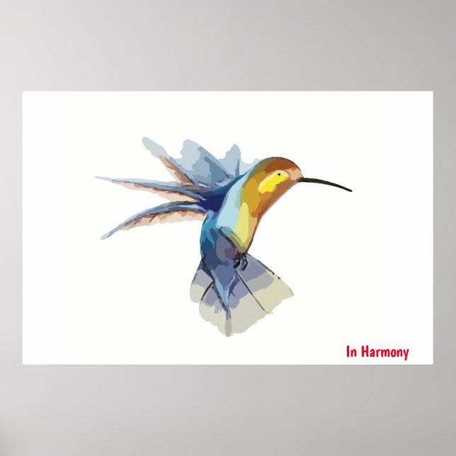 Poster d'oiseaux de Humming (Devant)