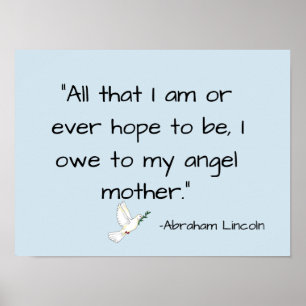Poster doit à l'ange mère jour Abraham Lincoln