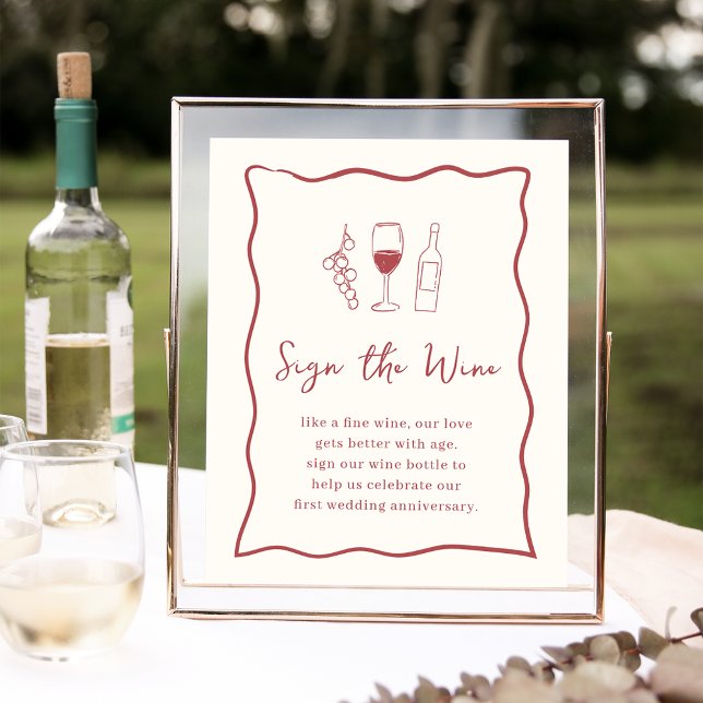 Poster Dolce Vita Bridal Shower "Sign the Wine" Sign (Créateur téléchargé)