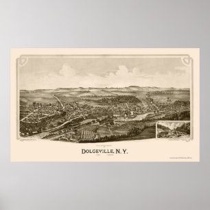 Poster Dolgeville, NY Carte panoramique - 1890