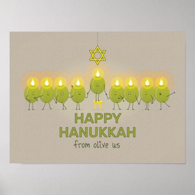 Poster d'Olive Hanoukka Menorah (Devant)