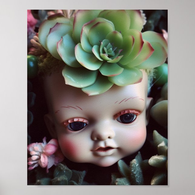 Poster Doll Head in the Succulent Garden (Devant)