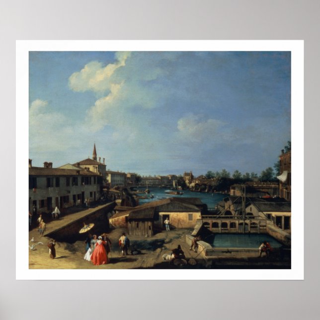 Poster Dolo sur le Brenta (huile sur toile) (Devant)