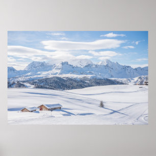 Poster Dolomites de Snowscape   de retraite de cabine