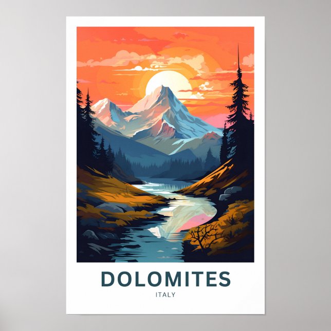 Poster Dolomites Italie Imprimer voyages (Devant)
