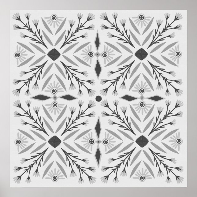 Poster Dolores Botanique Carrelage Motif Art (Devant)